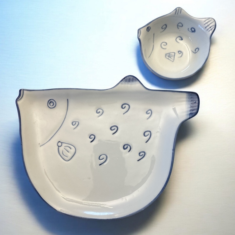 B.S.F ⭐️ Pufferfish plates set for 8 pers